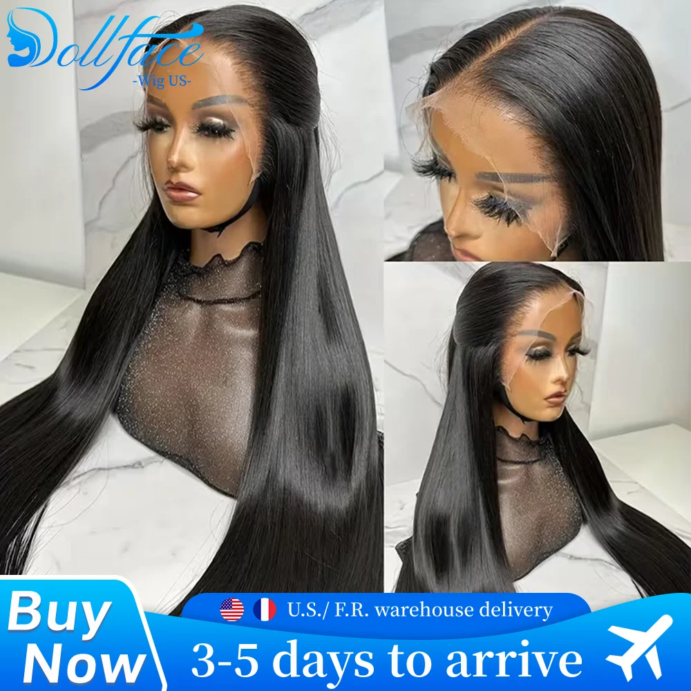 

13x6 Hd Парик фронтальной части шнурка Прямые парики из натуральных волос Натуральный цвет 220% Плотность Предварительно выщипанный 13x4 Прозрачный парик фронта шнурка 36 дюймов