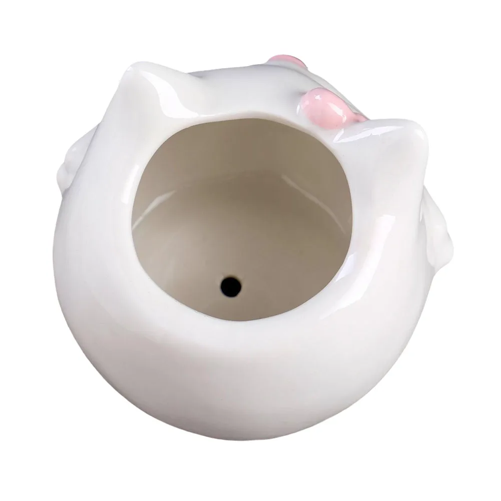 猫セラミック多肉植物ポット盆栽コンテナ樹脂製排水穴付きホームオフィス用