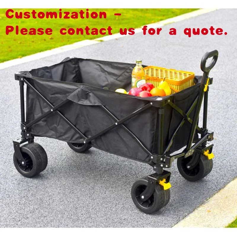 

custom.Portable Outdoor Camping Foldable Handcart Street Stall Trolley Push Cart Camp Trailer Picnic Travel OEM Storage