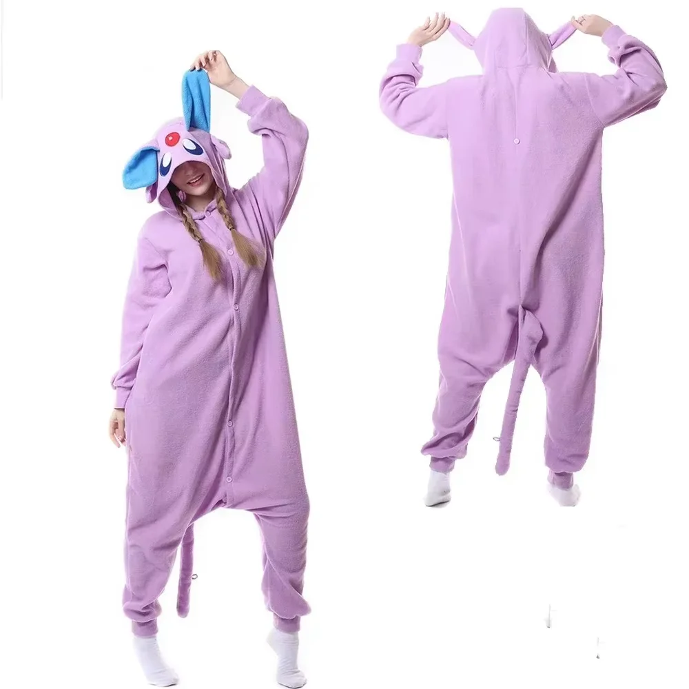 

TAKARA TOMY Espeon Onesie Kigurumi Women Pajamas Adult Cosplay Costume Halloween Christmas Sleepwear Soft Winter Homewear Suit