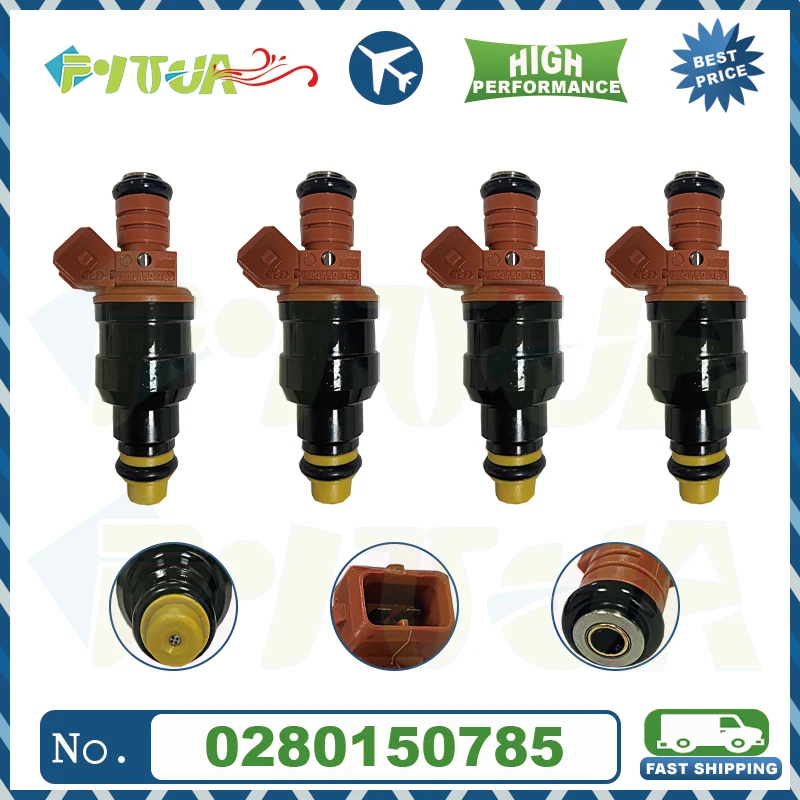 4pcs Fuel injector 0280150785 High Performance For Volvo 850 2.3L 2.4L I5 Turbocharged 94-97 NEW 0 280 150 785