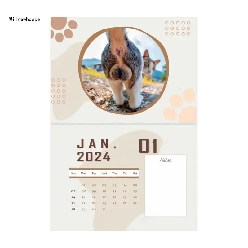 

2024 Kitten Calendar Environmental Protection Materials, Beauty Dropship