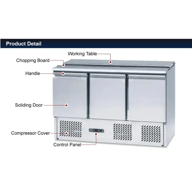 

(Sea shipping) Linkrich High Quality Cooling Chiller Single Temperature Style Freezer Refrigerator for Bars, Salads, Hotels and
