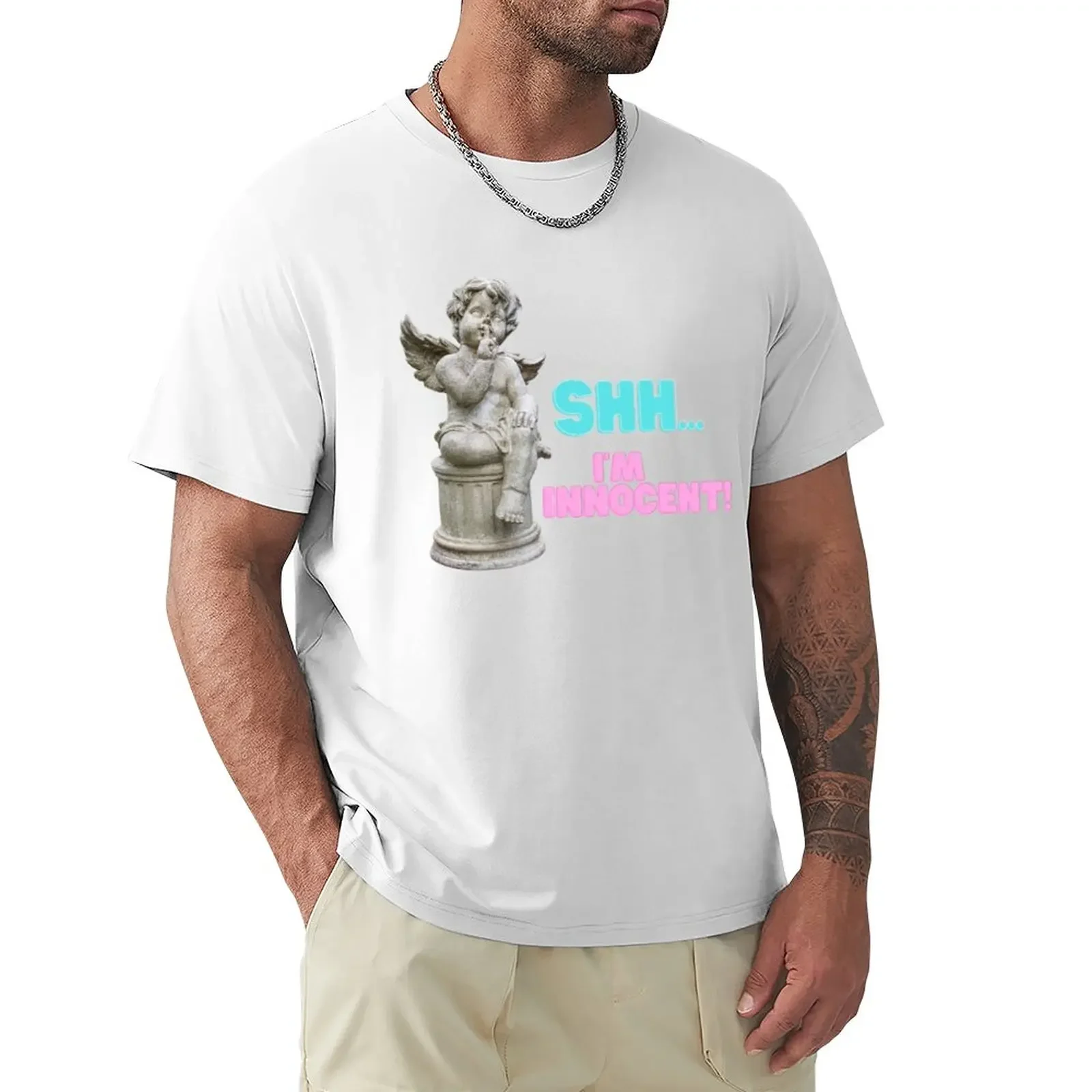 Shh...I'm Innocent! T-Shirt customs korean fashion boys animal print fitted t shirts for men