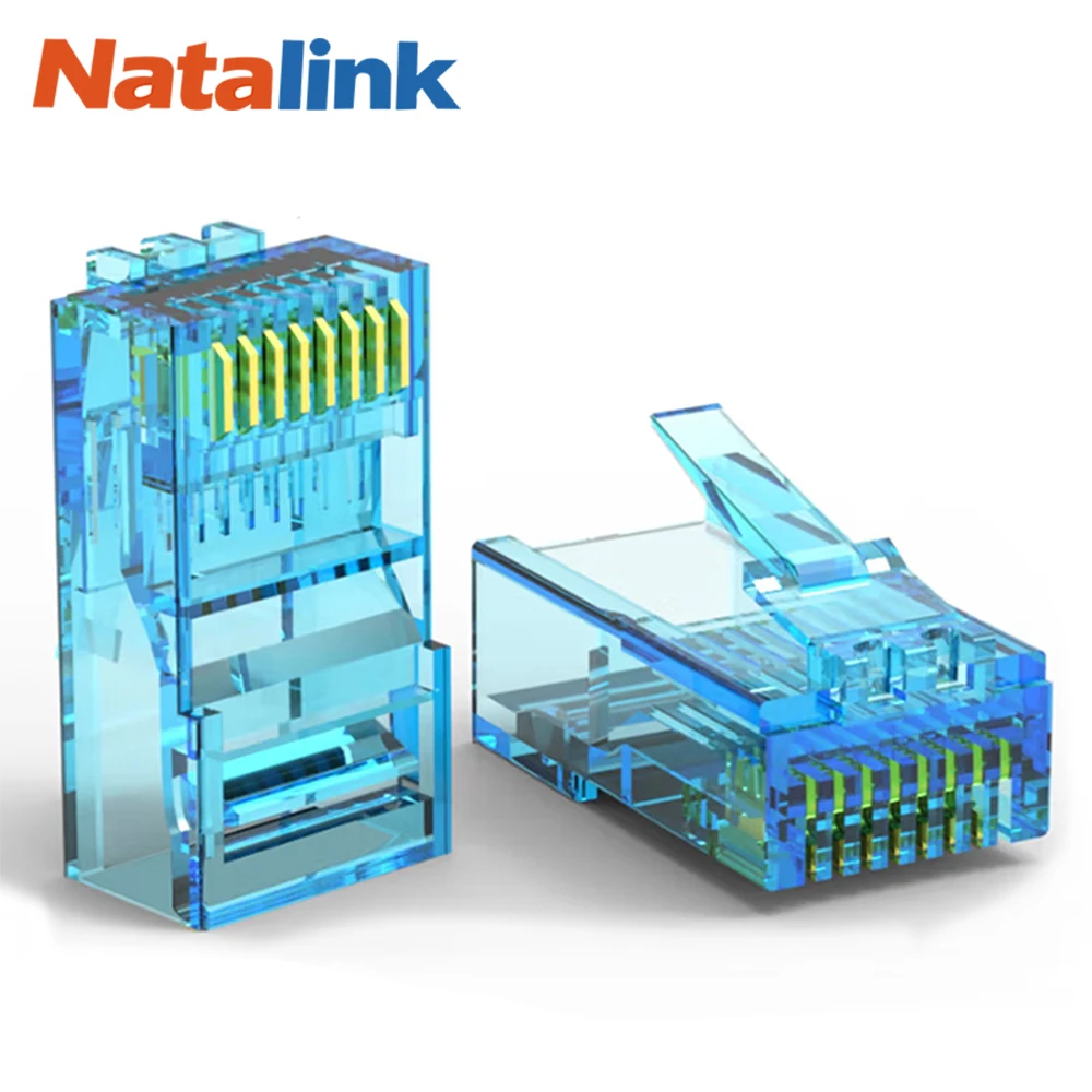 

Natalink 50 шт. CAT6/5e RJ45 концы разъем Ethernet кабель обжимной позолоченный UTP стандартная сеть Ethernet модульная красочная вилка