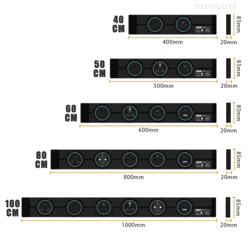 Imagen 2 del producto Toma de corriente de pared UE, Reino Unido, FR, estándar coreano, hogar, cocina, baño, oficina, enchufes eléctricos de pared, adaptadores, blanco y negro