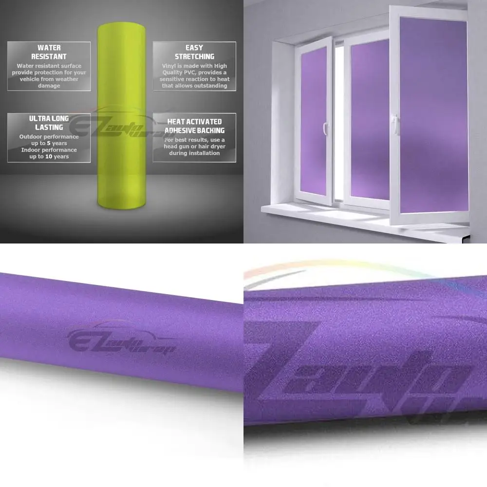 

Purple Frosted Glass Effect Window Film - 48x96 Peel and Stick Privacy Sticker for Home and Bathroom - Waterproof and Easy Appli