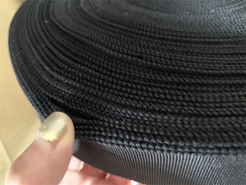 

3.8cm Width Thicker Black Soft Rayon Cotton Matte Smooth Wavy Horizontal Grain Ribbon Side Hat Band