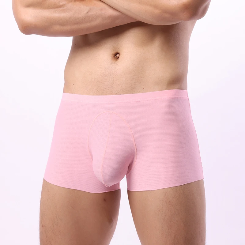 Eis Seide nahtlose männliche Boxershorts Höschen Ausbuchtung großen Beutel Unterwäsche eur Größe schnell trocknende sexy atmungsaktive Herren Unterhose