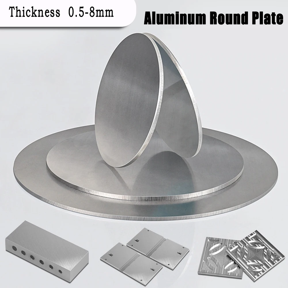 Thick 0.5-8mm 1060 Aluminum Round Plate Aluminum Disc Aluminum Circular Plate Aluminum Circular Sheet Customizable Dia 50-300mm