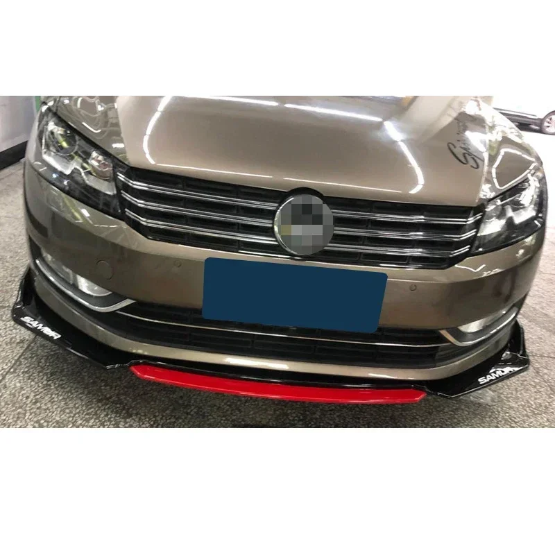 

New！ Front Bumper Spoiler Protector Plate Lip Body Kit For Volkswagen VW Passat B7 Carbon Surface Decorative strip Chin Shovel