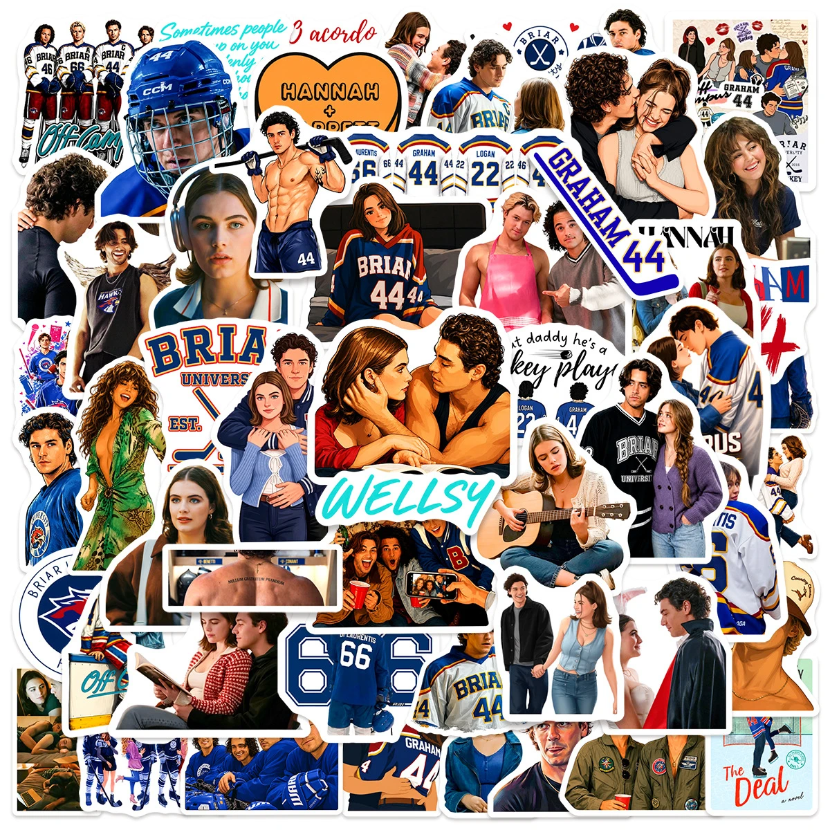 55 beliebte amerikanische TV-Serien Off Campus Graffiti-Aufkleber, Handyhüllen, Tablets, Gepäckaufkleber, Wasserflaschen, dekorative Aufkleber