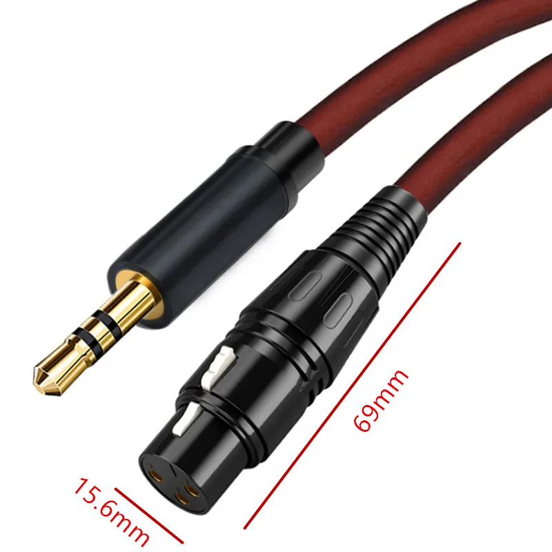 Przenośny kabel Audio XLR do 3.5mm Mini Jack męski do XLR żeński przewód do Xiaomi kamera głośnik PC mikrofon HiFi Adapter Stereo