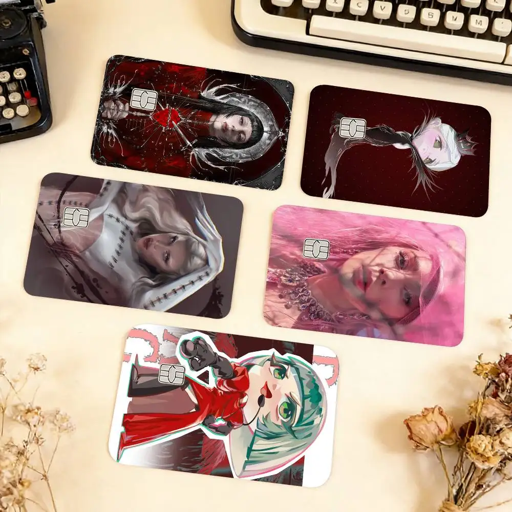 

L-Lady Singer G-GagaS Waterproof Film Skin Cover Credit Card Stickers Debit Front Bank Bus Pass