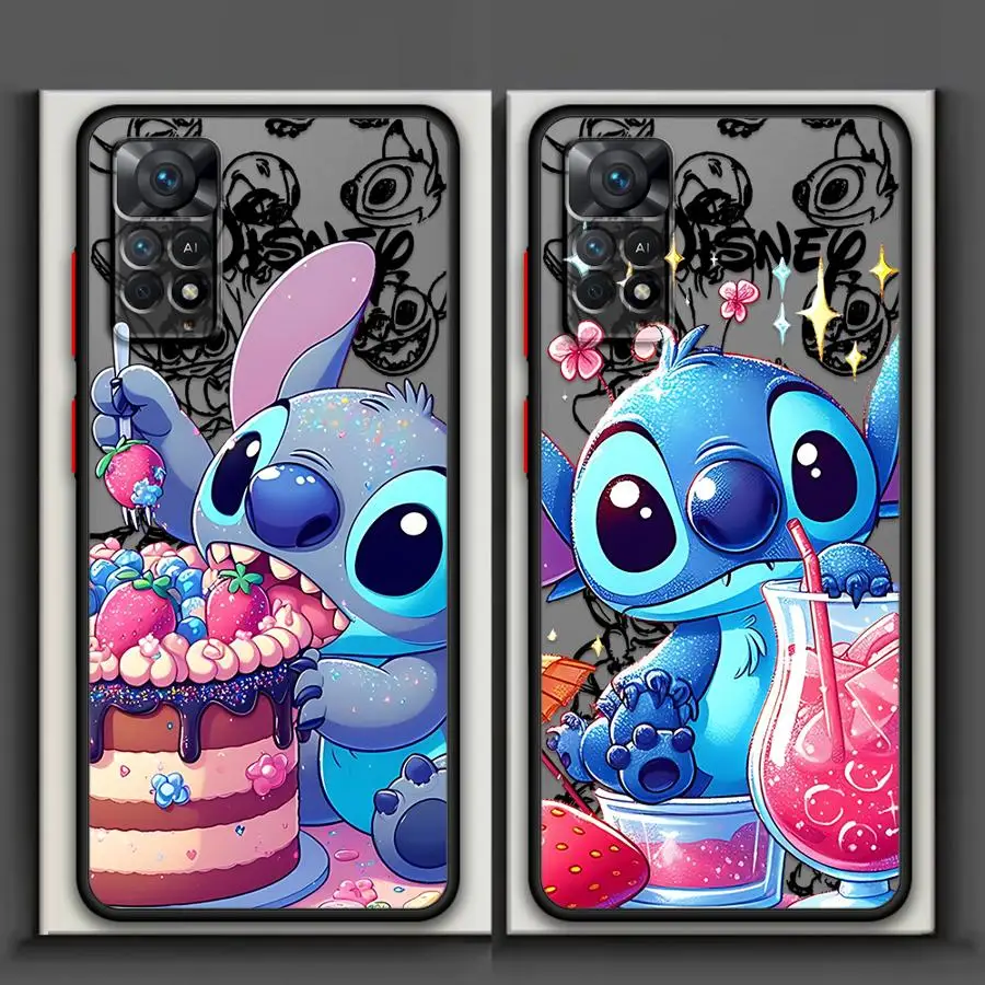 Disney Stitch Strawberry Phone Case for Xiaomi Redmi 10A 12 12C 13C 10 10C 9 9A 9C 9T K40 Pro A1+ A2 Plus Shockproof Cover