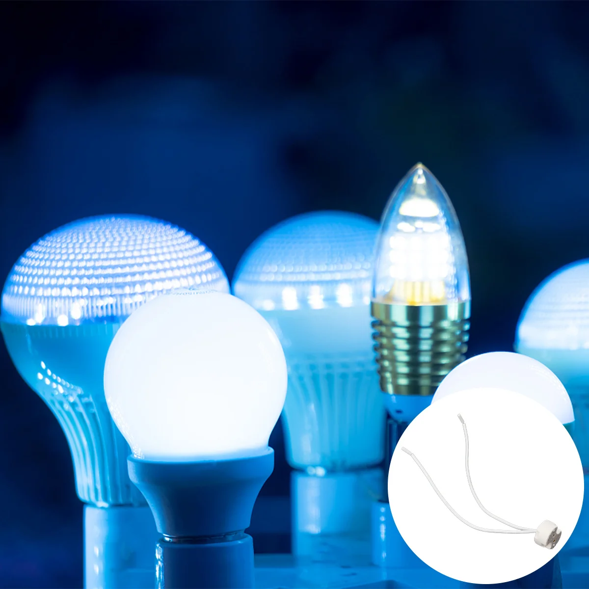 

10pcs Lamp Bases 12V-265V Ceramic Socket Pre-Stripped Wires Installation Two Pin Holes Screw Fixing Adaptor