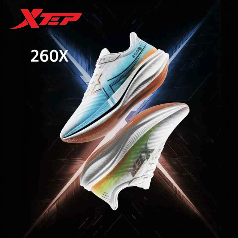 Xtep 260X 남성용 운동화, 2024 용수철 미끄럼 방지, 리바운드 쿠션, 통기성 야외 운동화, 976119110053