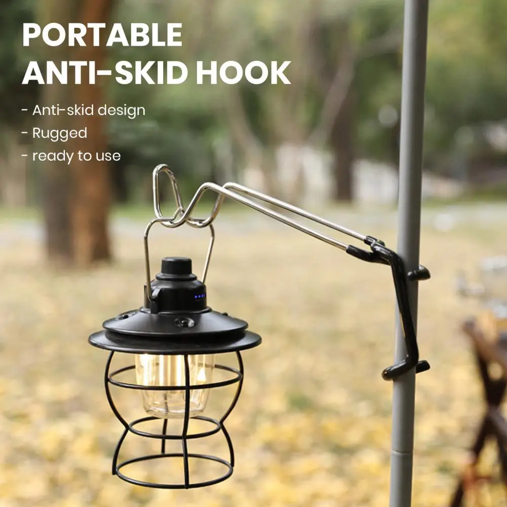 Outdoor Lamp Hook Hanger Pole Mount Hooks Black Pole Attachment Hanger Multifunctional Camping Lights Hook Camping Accessories