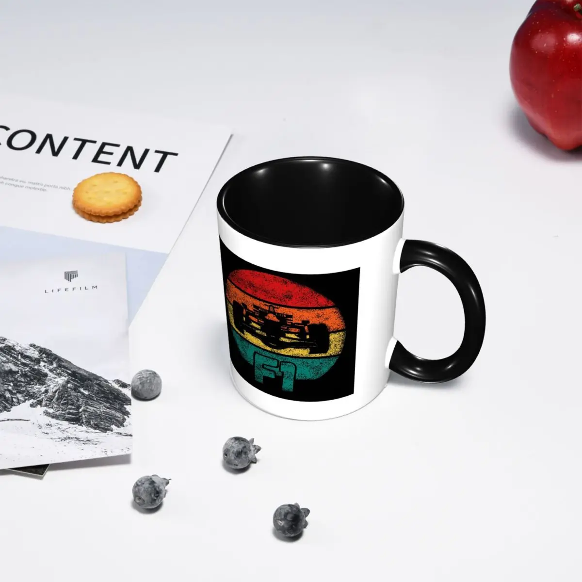 F1 Shape, Vintage Color Sunset, F1 Mask Mug Funny Ceramic Coffee Cups Tea Mugs Milk Cup Drinkware Gift for Woman Man
