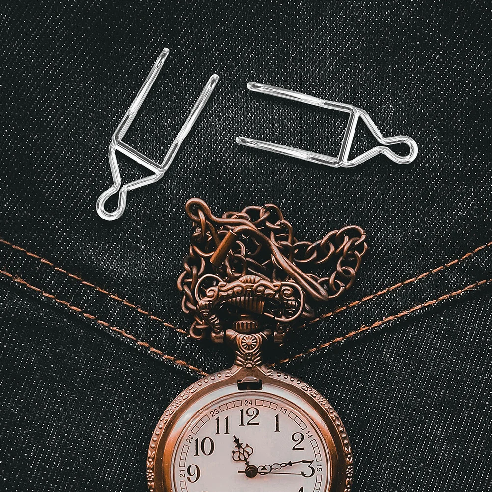 50 cierres metálicos fuertes para cadenas de relojes de bolsillo, no fáciles de romper o deformar, ideales para manualidades DIY, cierre de cadena de reloj de bolsillo