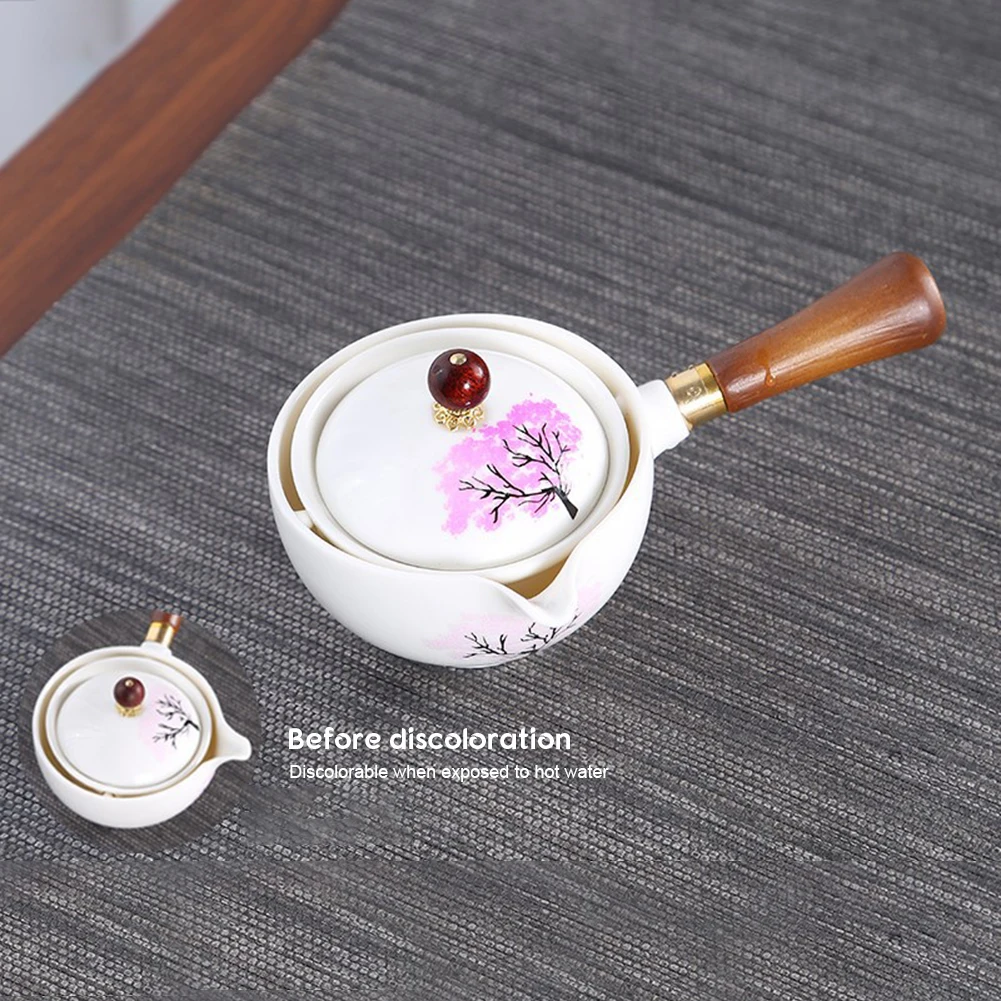 Porcelain Chinese Gongfu Tea Set Portable Teapot Set with 360 Rotation Tea Maker Heat-resistant Tea Pot Gift For Christmas