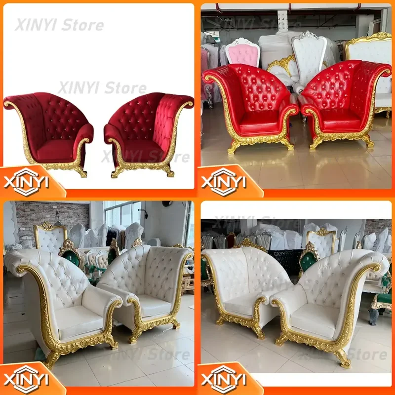 1 pair of single seats for European fiberglass leather Royal Hotel lobby sofa chair for living room dining room office home