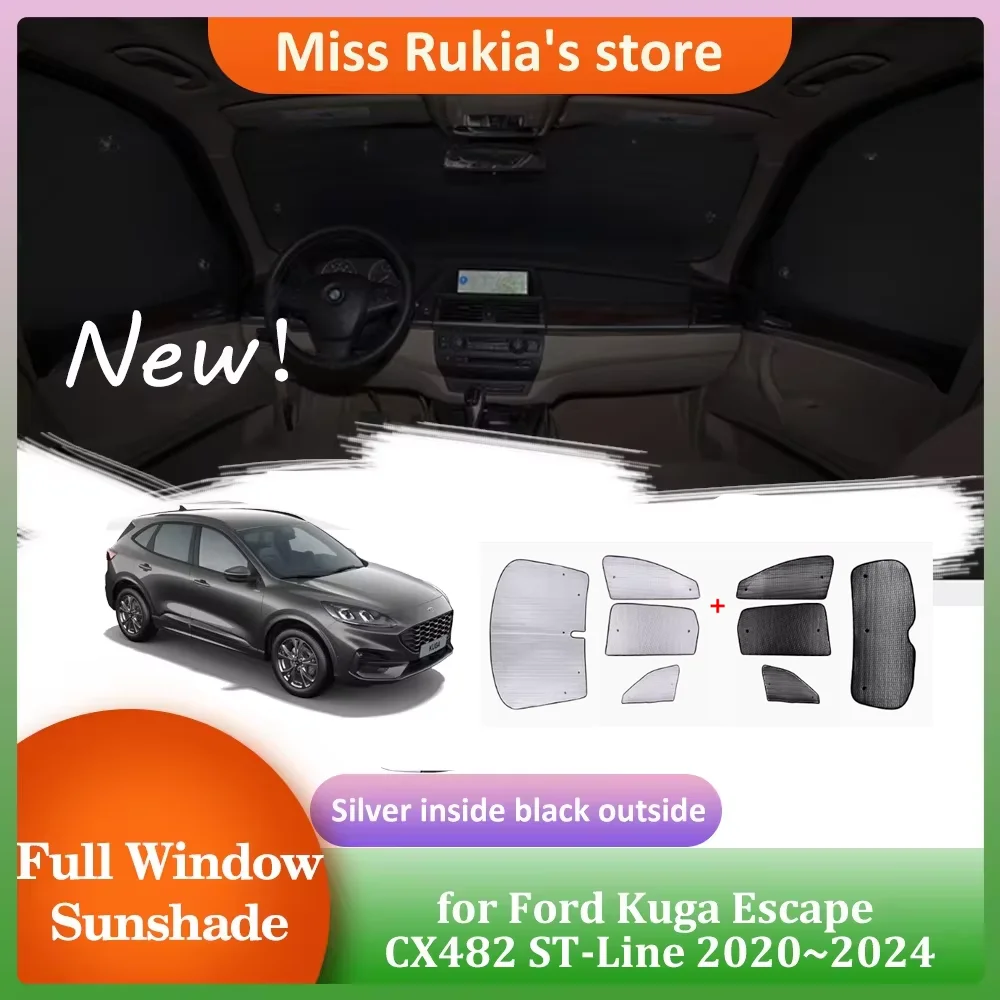 Car Sunshades for Ford Kuga Escape CX482 ST-Line 2020~2024 Roof Windows Sun Visor Windshield Curtain Sunroof Cover Accessories