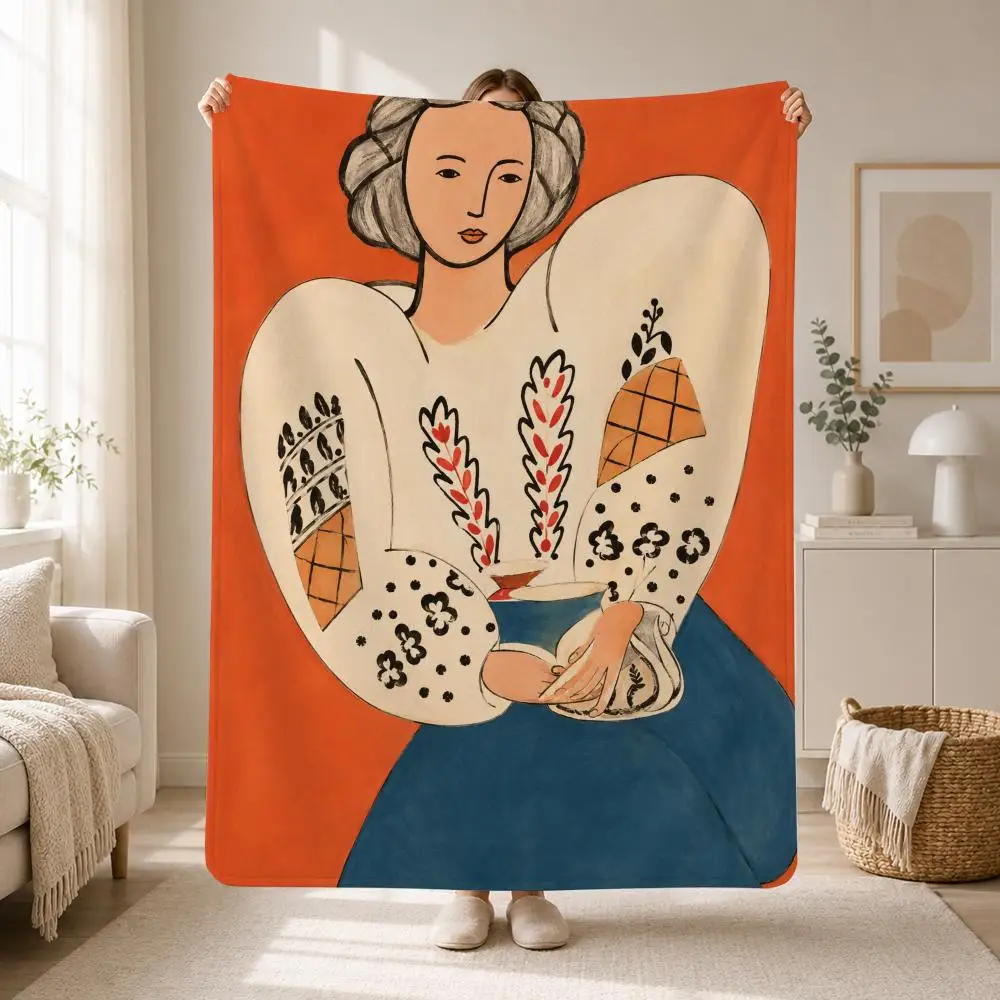 Legendary French Modernist Painter Henri Matisse Throw Soft Plush Flannel Throw Blanket Sofa Bed Travel Home Decor