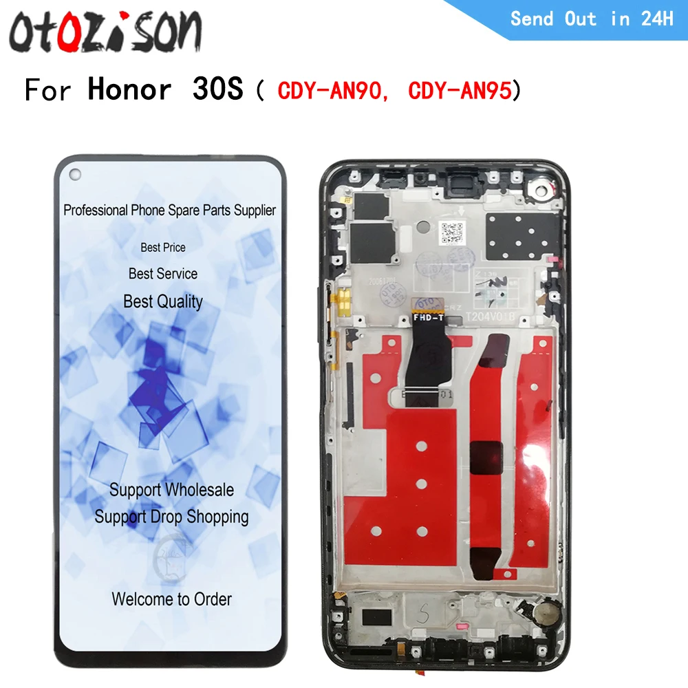 

6.5" Display For Honor 30S CDY-AN90 CDY-AN95 LCD With Frame LCD Screen Touch Panel Screen Digitizer Assembly For Honor30S