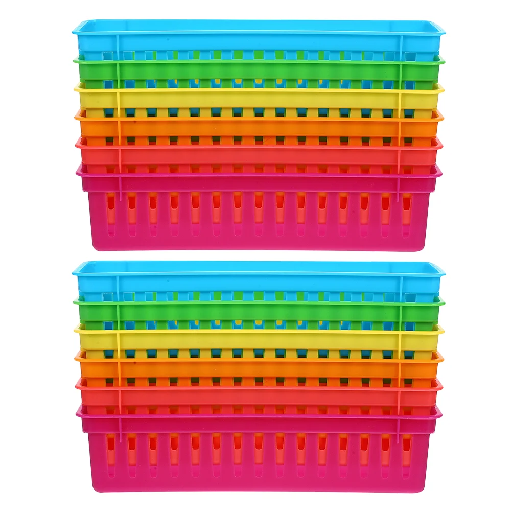 12 Pcs Pencil Holder Stationery Basket Other Storage Baskets Classroom Table Bins Small Plastic for Organization