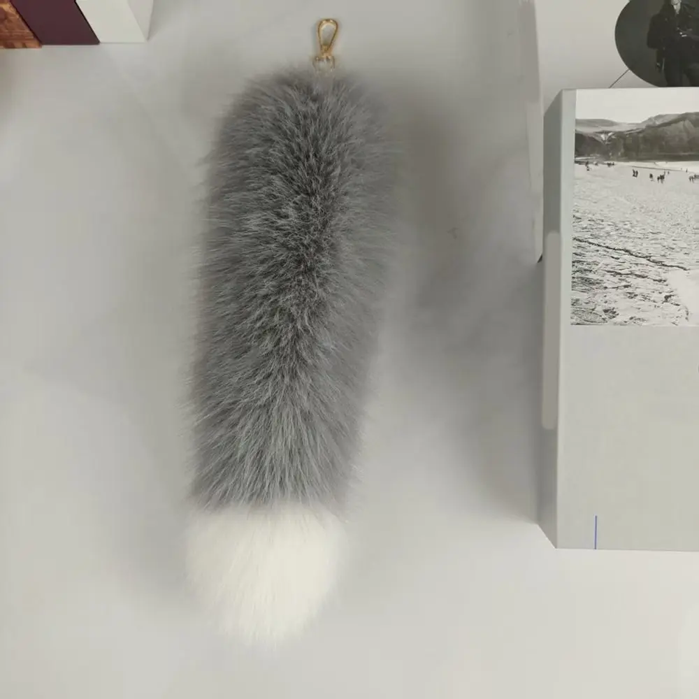 لطيف ضخمة رقيق فو الفراء الثعلب الذيل المفاتيح لينة الدافئة الفراء قلادة سماكة الثعلب الفراء كيرينغ ملحق هدية #2