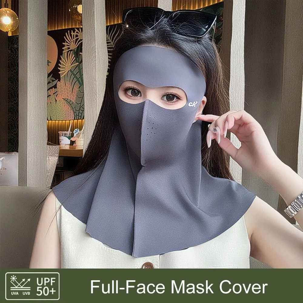 

Breathable Summer Full-Face Mask Cover Sun Protection UPF 50+ Ice Silk Face Veil Cycling Outdoor Neck Wrap Cover for Male Female