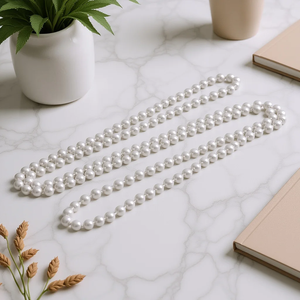 

Retro Pearl Sweater Chain Faux Pearls Necklace Small Ivory Color Costume Jewelry Women Long 1 5m Durable Classic Party Gift