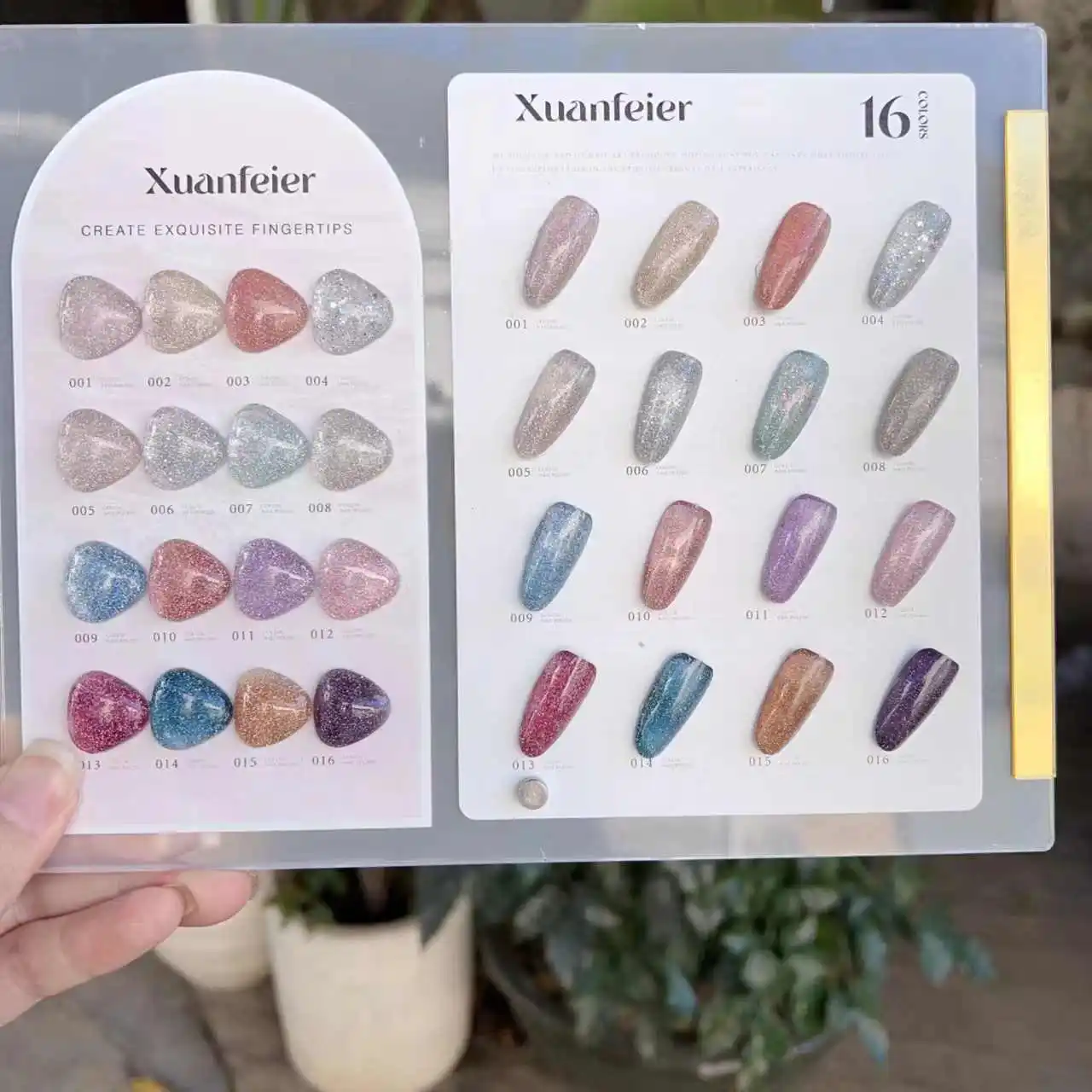 XUANFEIER 16 colores color diamante roto juego de gel para uñas 2025 nueva moda gran oferta arte de uñas gel UV no tóxico salón de uñas al por mayor