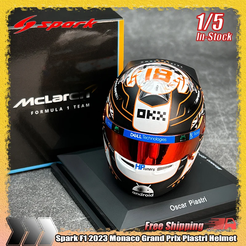 

In Stock Spark 1:5 F1 2023 Monaco Grand Prix Piastri Helmet Resin Miniature Model Custom Children'S Toy Collection Gift Ornament