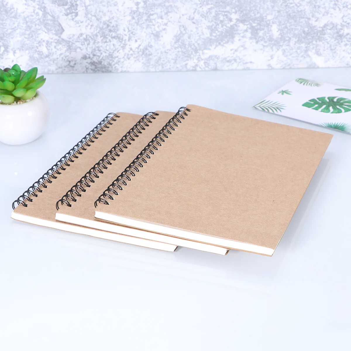 4Pcs A5 Kraft Notebook Diary Notebook Journal Writing Notebook for Student Size M ( ) Office Notebook