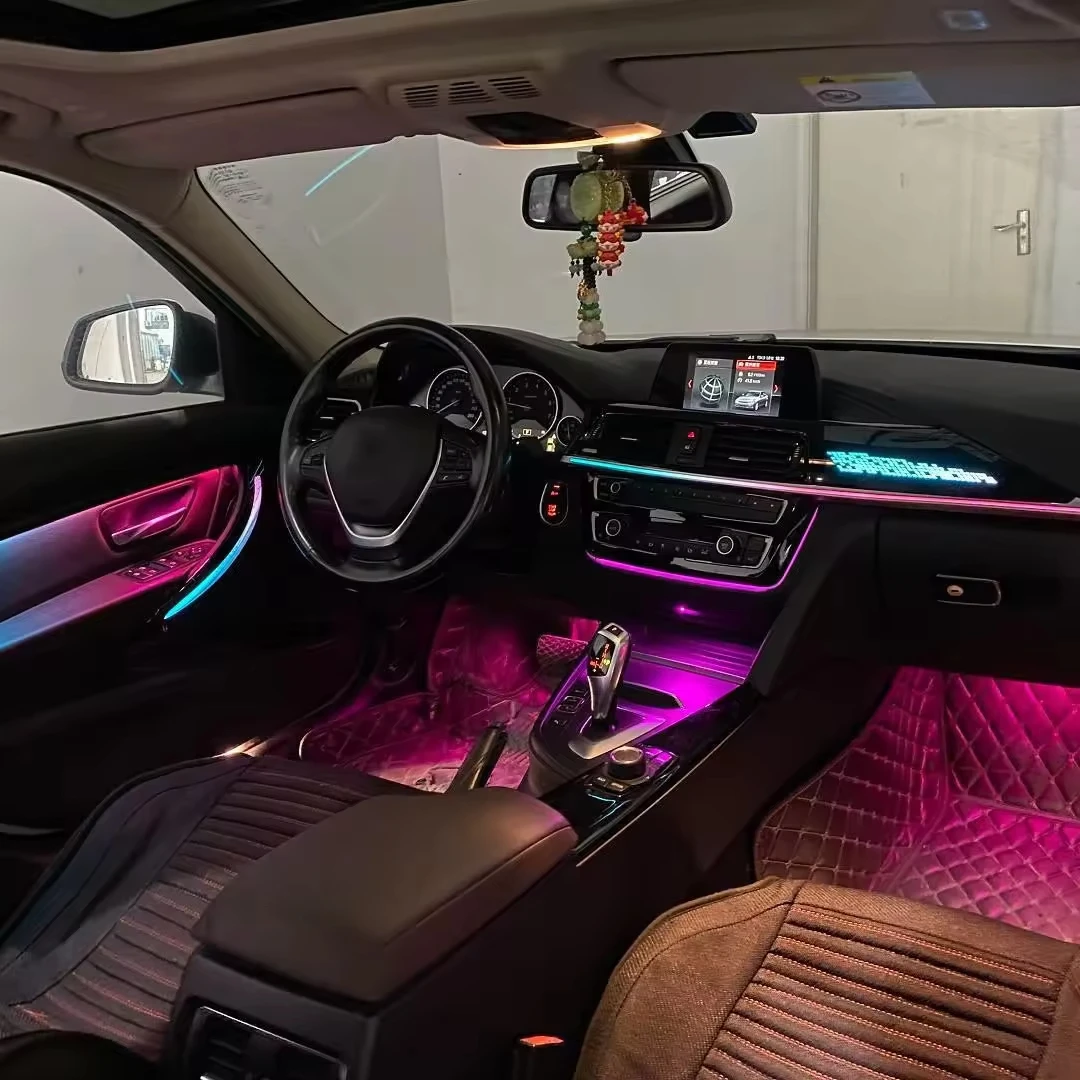 For BMW3 Series F30 F31 F34 Symphony LED Ambient Light Interior Dashboard Door Lighting Upgrade Plug and play screen control