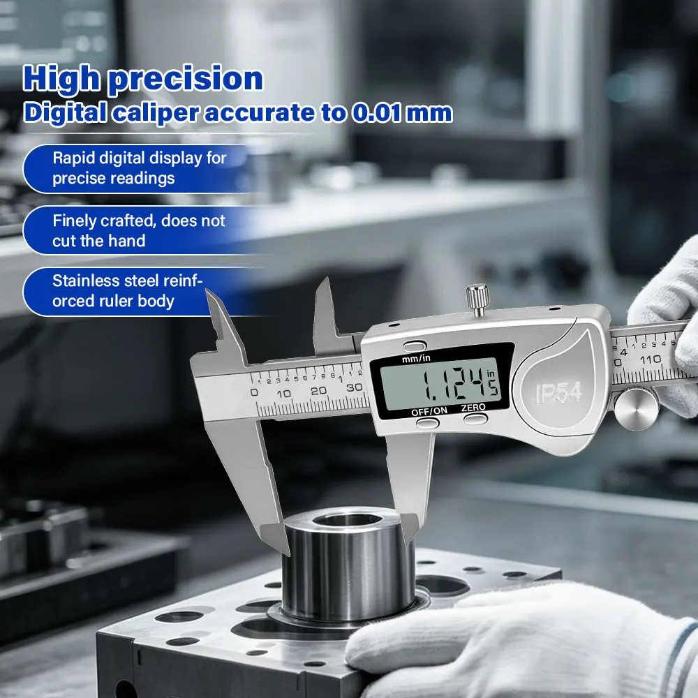 IP54 Calipers Stainless Steel Digital Pachymeter Caliber Measuring Tools Carpenter Tools Electronic Caliper Metal Vernier Ruler