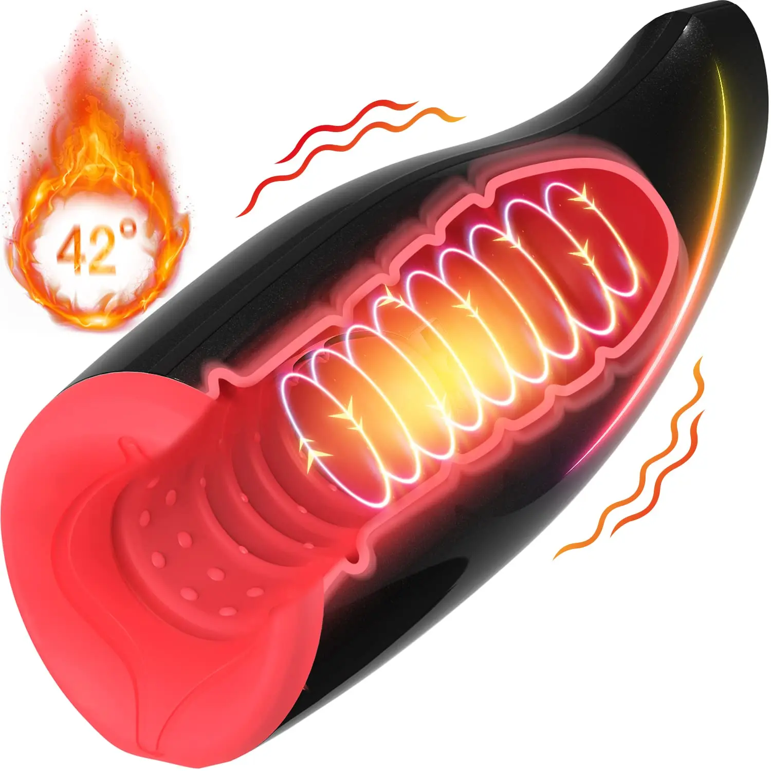 

107℉ Oral-Like Automatic Male Heating-Rotating-Vibrating Electric Pocket Pussy, Warming Hands Free Masturbator,