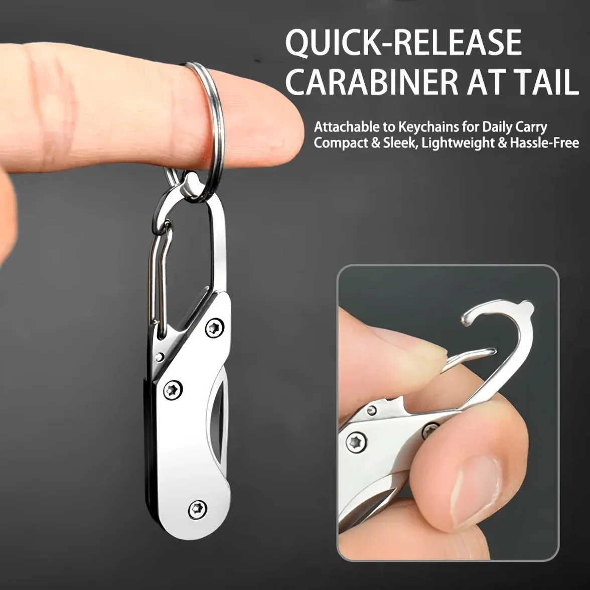 Stainless Steel Mini Pocket Folding Knife, Full Steel Portable Keychain Box Cutter for Express Unboxing, Creative EDC Tool