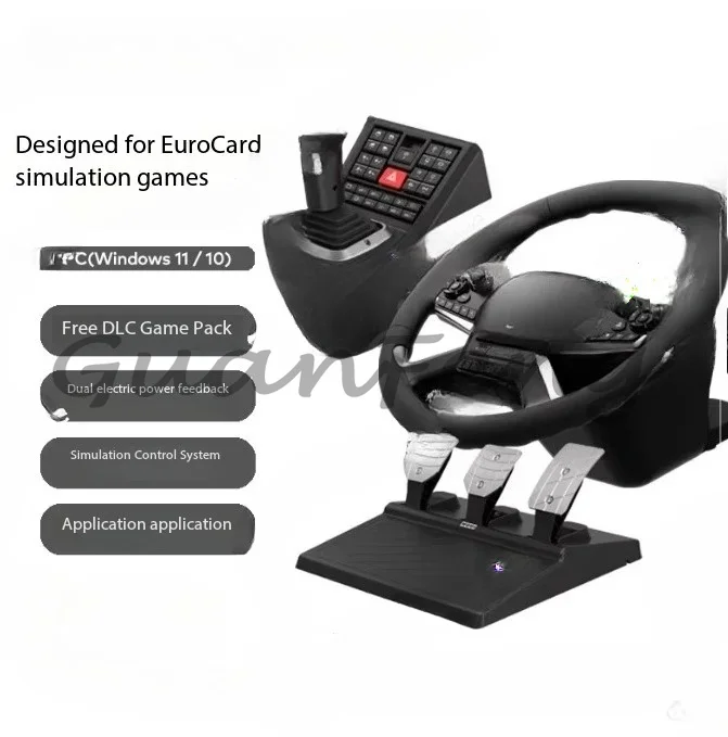 Orca 2 Force Feedback Truck Simulator Steering Wheel Controller Kit for PC Truck Game Emulator