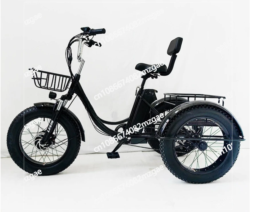 

20-inch folding fat tire electric tricycle pedal snow lithium-ion bicycle