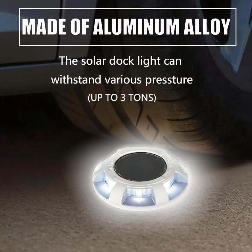 6 pièces voie solaire/pont solaire océan/LED dock lumière solaire d'avertissement étape lumière extérieure bande étanche 600mAh (blanc, paquet, 6)