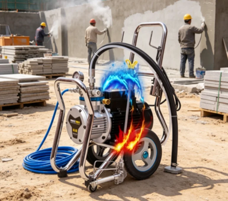 

High Pressure Airless Spray Painting Tool, Portable Electric Paint Sprayer for Interior Exterior Wall Renovation Construction