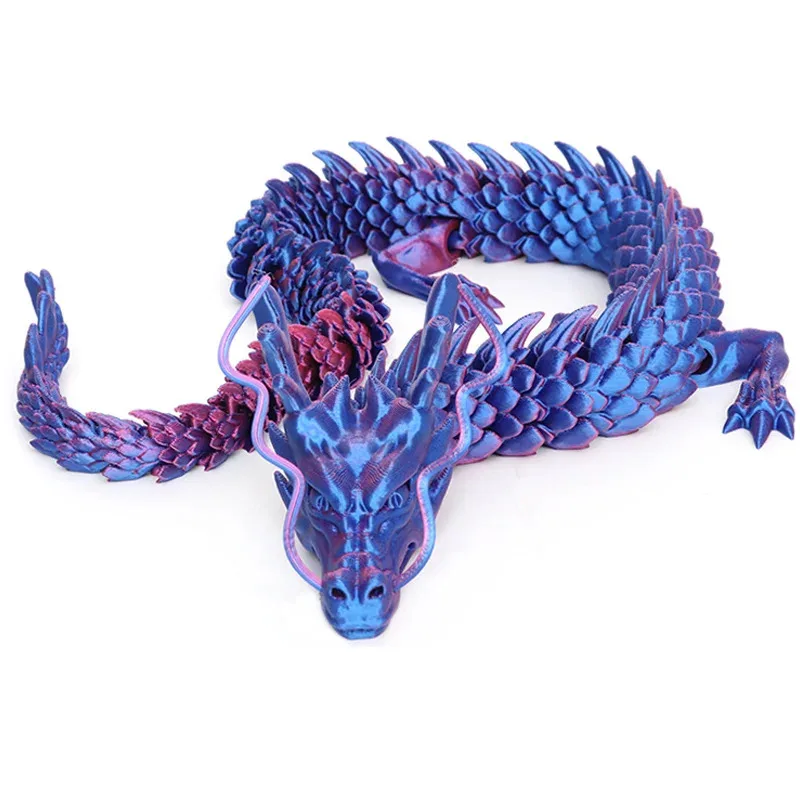 

TOPMAYA 3D печатные светящиеся китайские длинные гибкие шарнирные драконы ремесленные украшения украшения для рабочего стола детские игрушки подарки