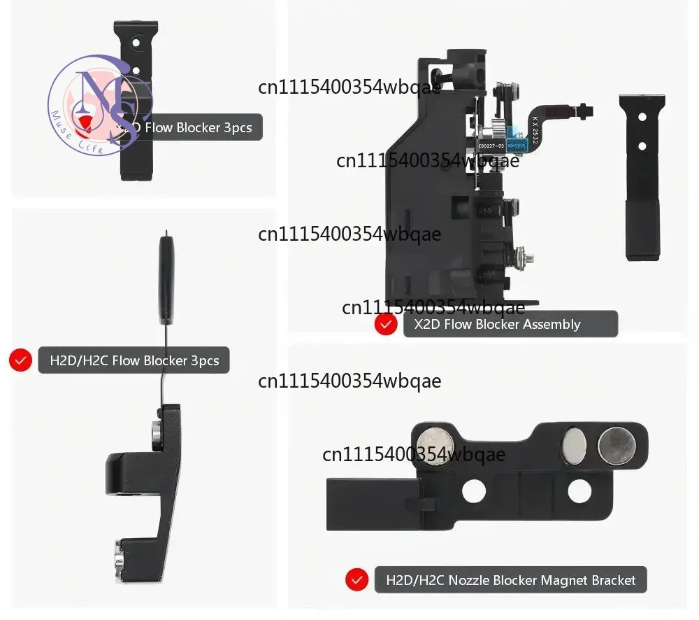 ZOCI-FOR-3D Printer Flow Blocker Magnet Bracket Assembly, Replacement Parts