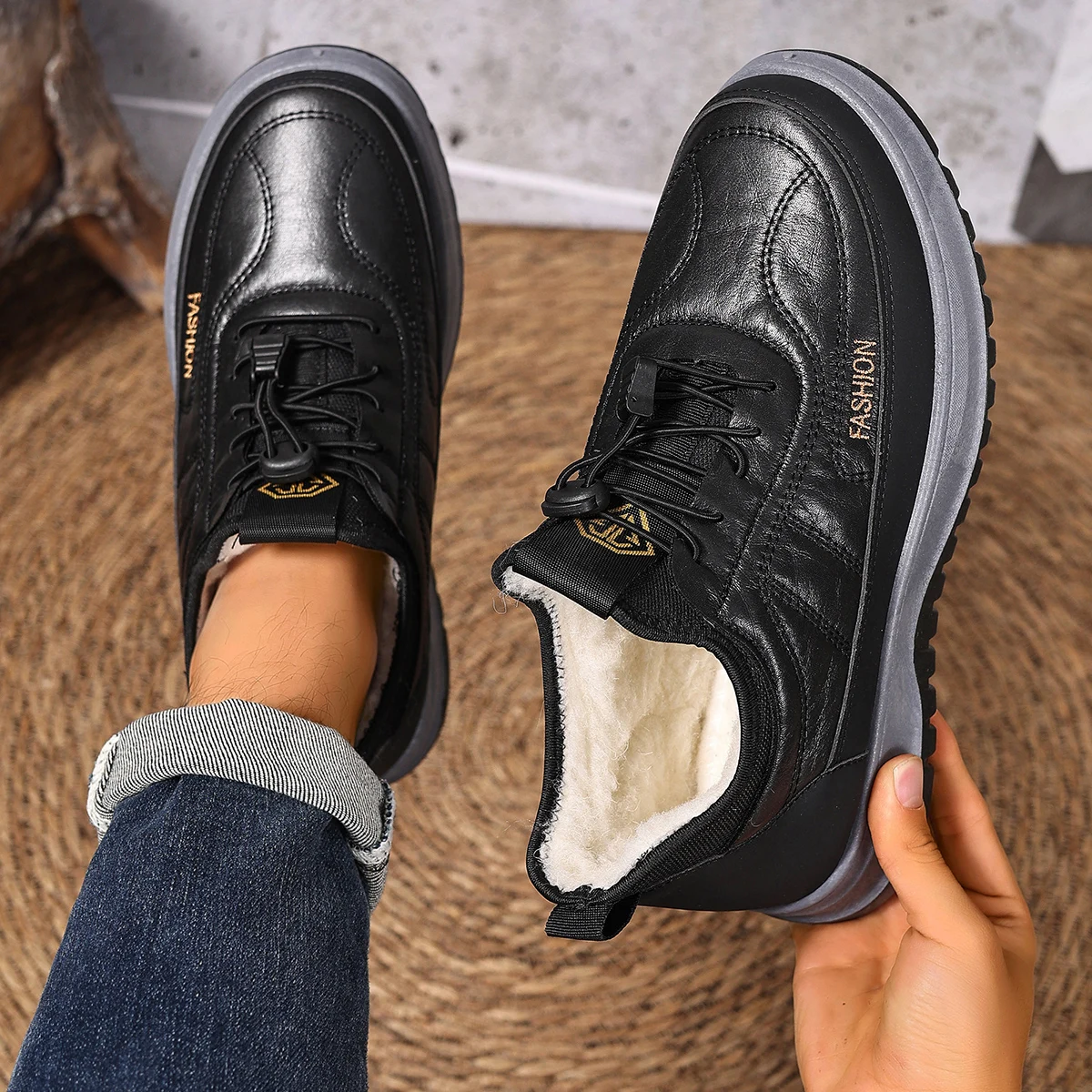 

2025 Winter New Men's Anti-skid Cotton Shoes Outdoor Casual Warm Comfortable Cotton Shoes Durable Free Shipping Men's Cotton