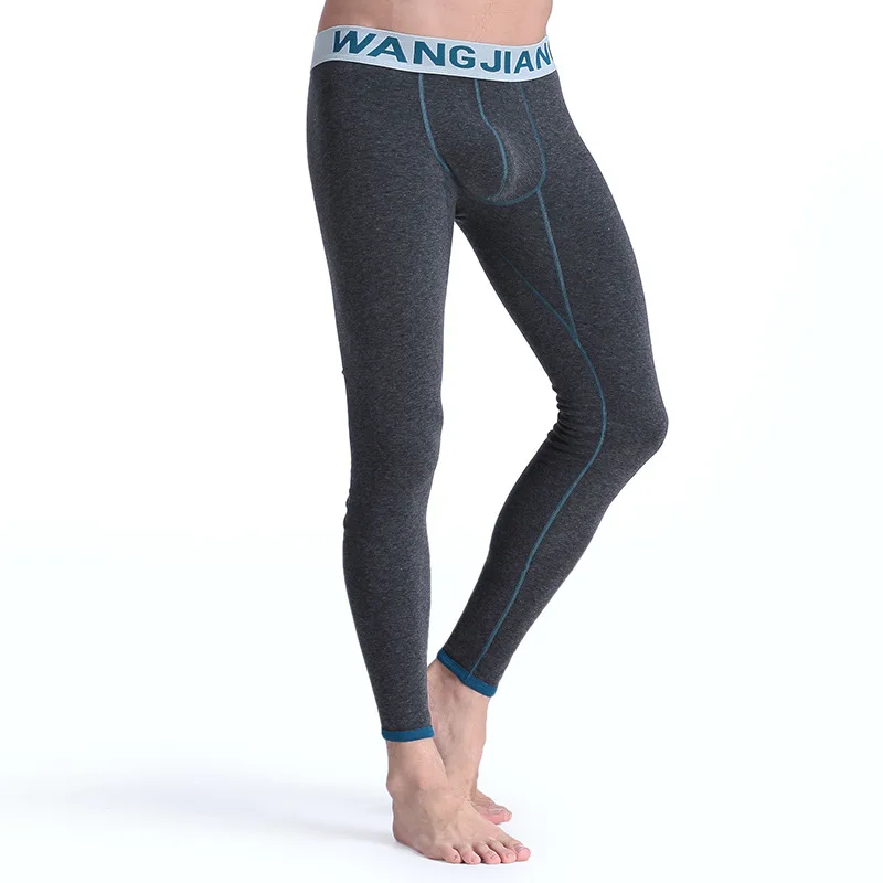 Mens Thermal Underwear Thickened Cotton Pants Youth Autumn Winter Elastic Slim-Fitting Leggings Thick Thermo Long Johns