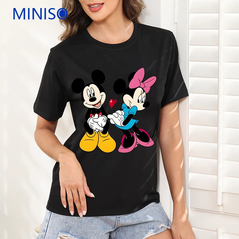 

Custom T Shirt Clothes Trends Tops & Tees Disney Mickey Minnie Printed Cotton T-shirt Clothing Custom T Shirt Brands Summer New