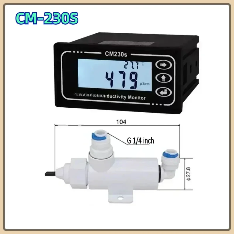 CM-230S Conductivity Meter Online Conductivity Meter TDS Instrument EC Meter Conductivity Electrode Replace Pure Water Monitor